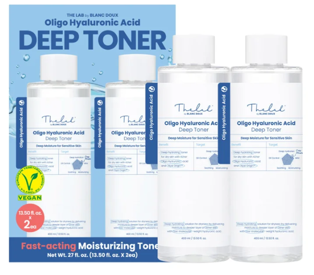 THE LAB by BLANC DOUX Oligo Hyaluronic Acid Deep Toner, 13.5 fl oz, 2-pack
