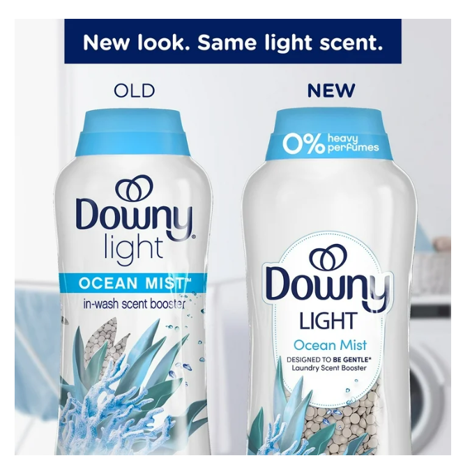 Downy Light Laundry In-Wash Scent Booster Beads, Ocean Mist Scent, 39.9 oz