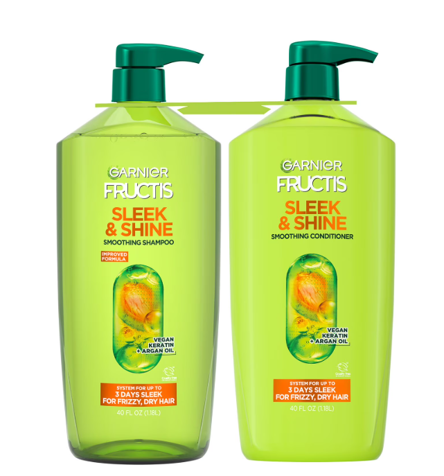 Garnier Fructis Sleek & Shine Shampoo & Conditioner, 40 fl. oz., 2 pk.