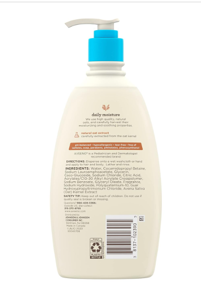 Aveeno Baby 2-in-1 Wash and Shampoo, 18 fl. oz., 2 pk.