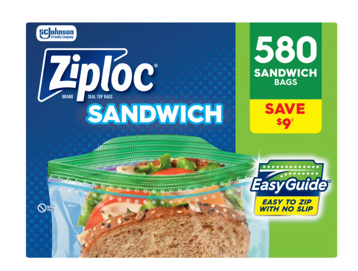 Ziploc Easy Open Tab Sandwich Bags, 580 ct.