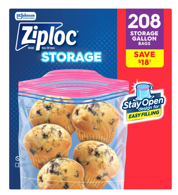 Ziploc Gallon Storage Bags, 208 ct.