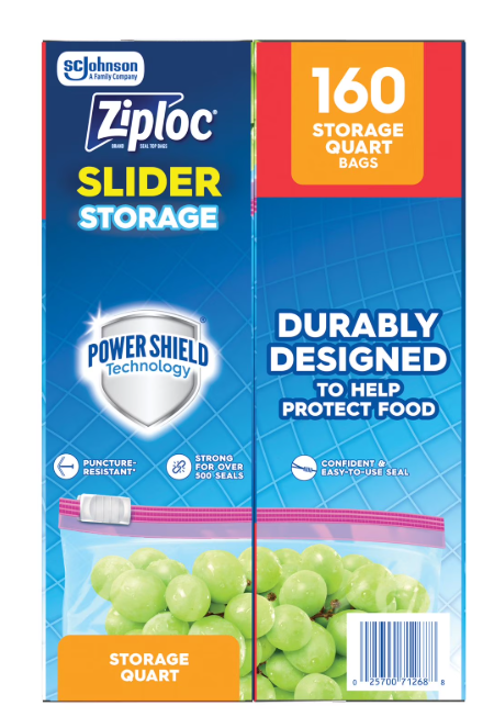 Ziploc Slider Quart Storage Bags, 160 ct.
