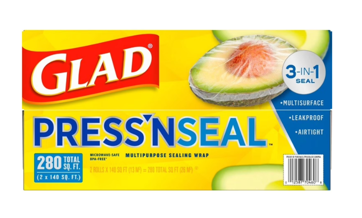 Glad Press'n Seal Plastic Food Wrap 140 sq. ft./roll, 2 rolls
