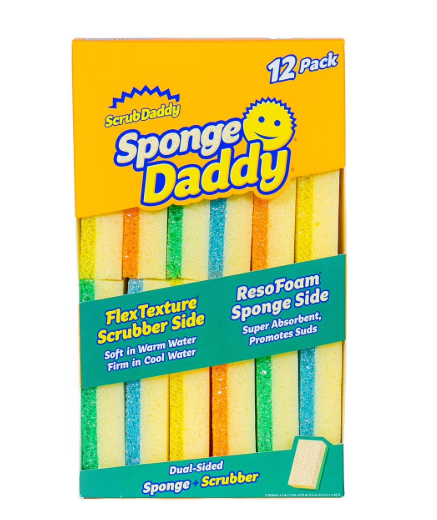 Scrub Daddy Sponge Daddy Cleaning Sponges, Multi-Color, 12 ct.