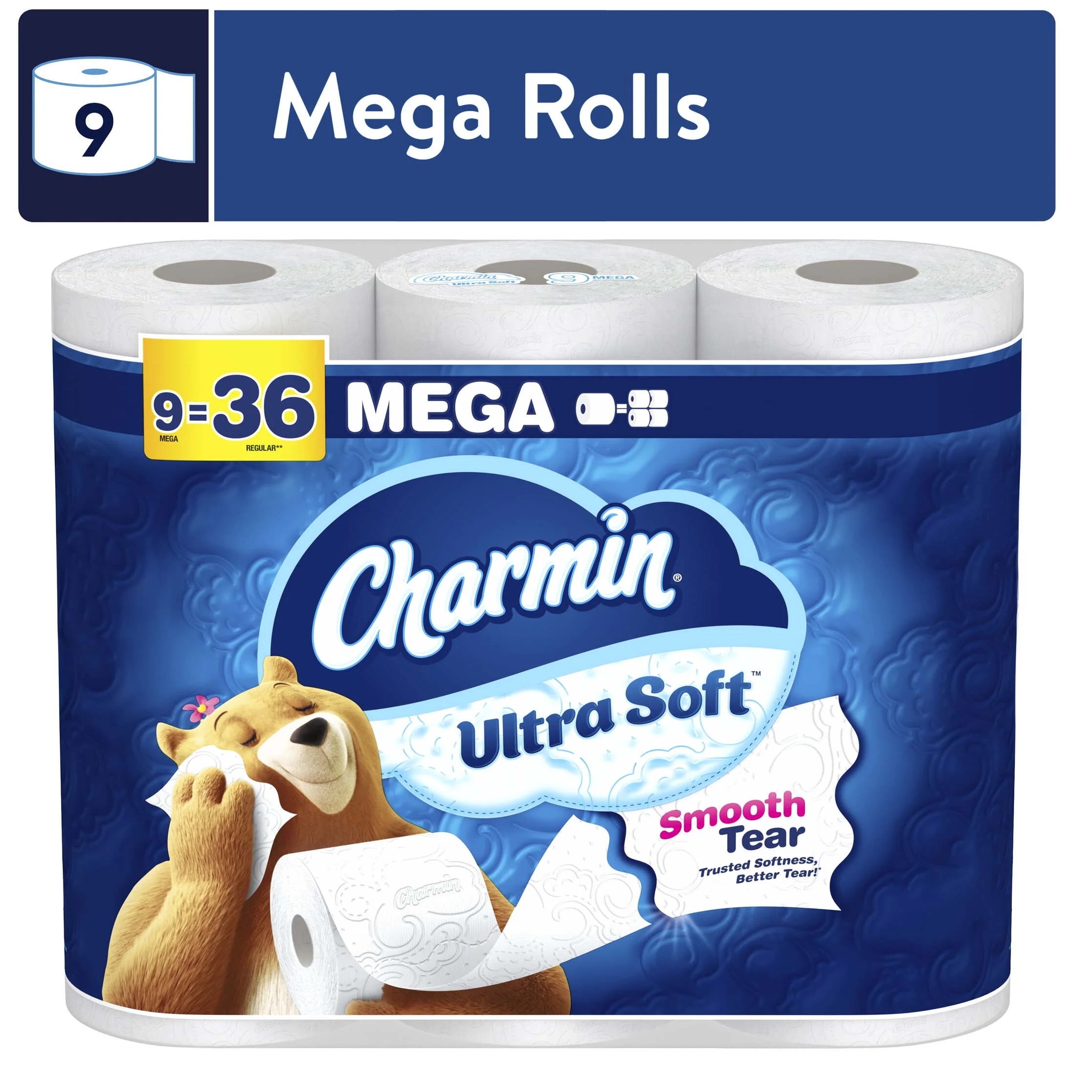 Toilet Paper Ultra Soft, 9 Mega Rolls