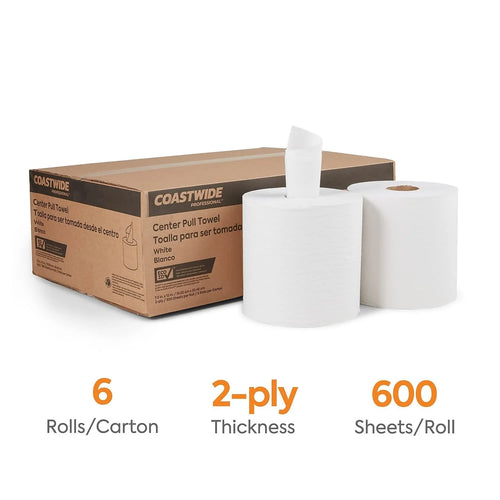 1000462 2-Ply Center-Pull Paper Towel 600 Sheets/Rl 6 Rl/Cs (Seb26509Cc)