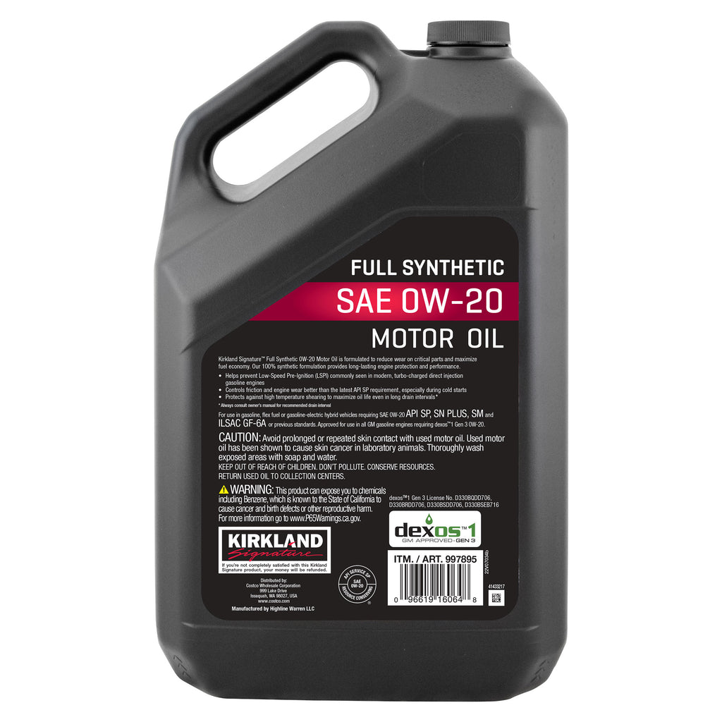 0W-20 Full Synthetic Motor Oil 5-Quart, 2-Pack