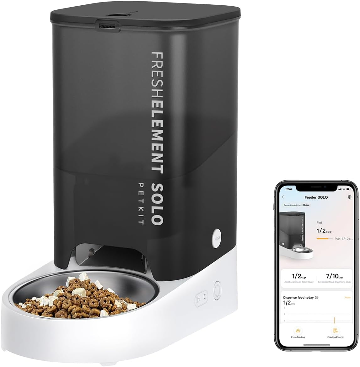 Automatic Cat Feeder, 2.4G Wifi Automatic Dog Feeder, App Control Pet Food Dispenser with Triple Fresh-Lock System, up to 10 Meals per Day, Schedule Feeding, Food Shortage Alert, 3L Capacity