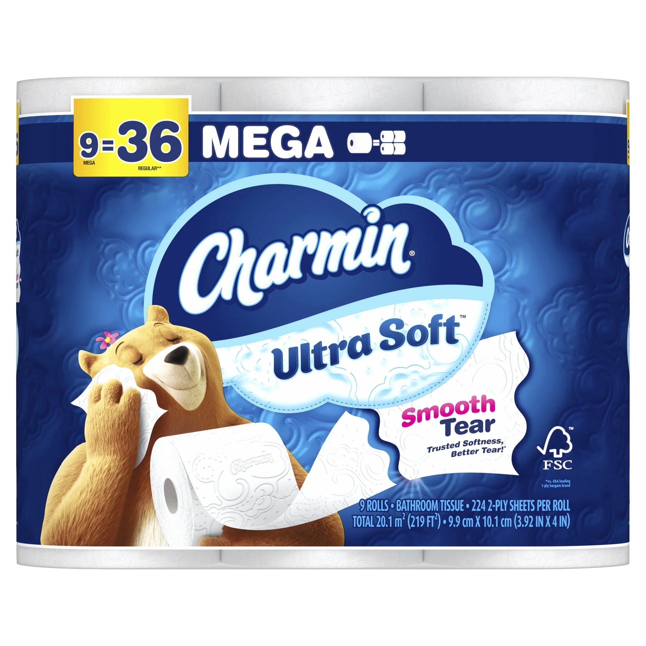 Toilet Paper Ultra Soft, 9 Mega Rolls