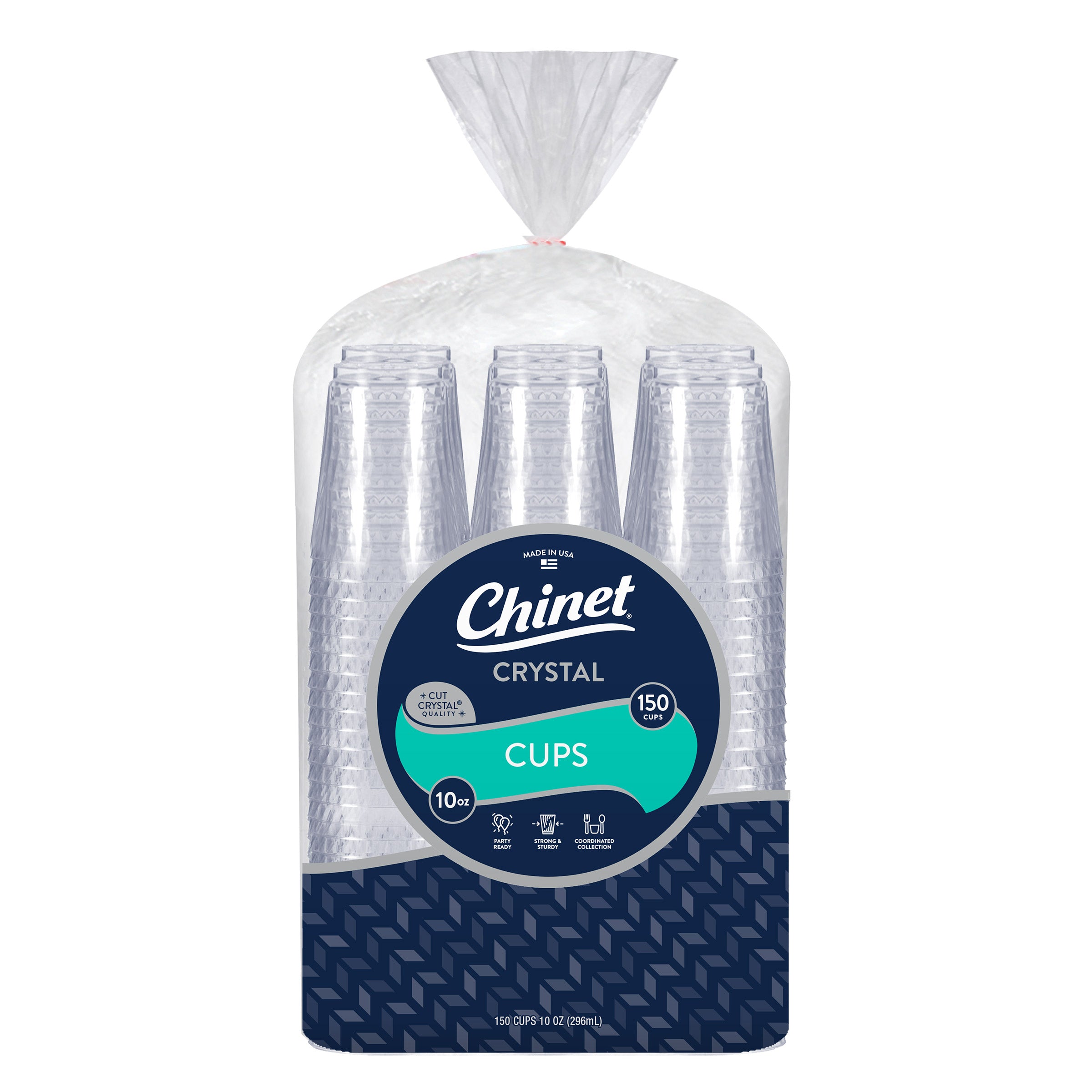 Crystal 10 Oz Plastic Cup, Clear, 150-Count