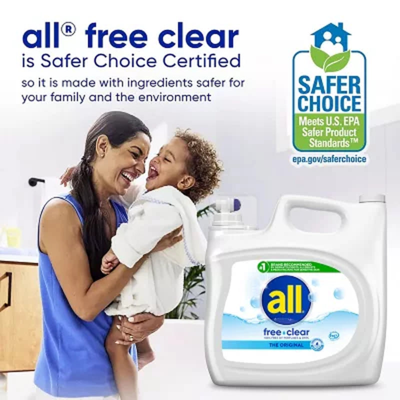 All Free Clear Liquid Laundry Detergent, the Original, 166 Loads, 250 Fl. Oz.