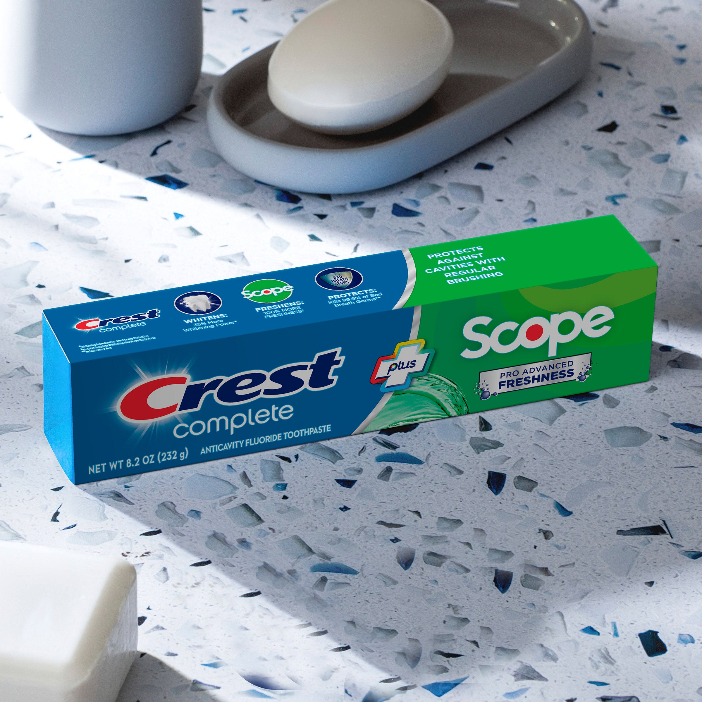 Complete + Scope Advanced Active Foam Toothpaste, 8.2 Oz, 5-Pack