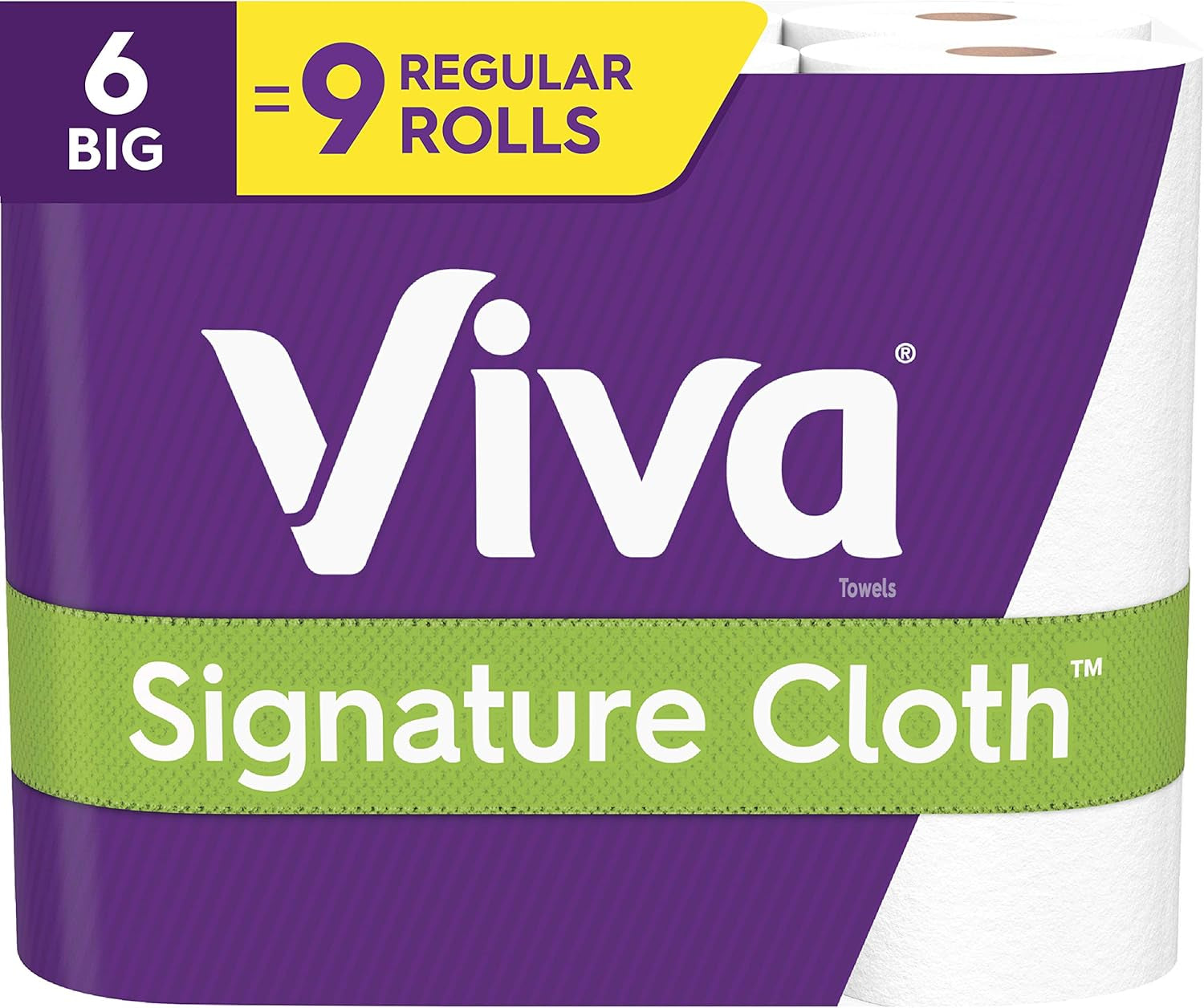 Signature Cloth Choose-A-Sheet Paper Towels, Soft & Strong Paper Towels for Ultimate Clean, White, 6 Big Rolls (Equal to 9 Regular Rolls)