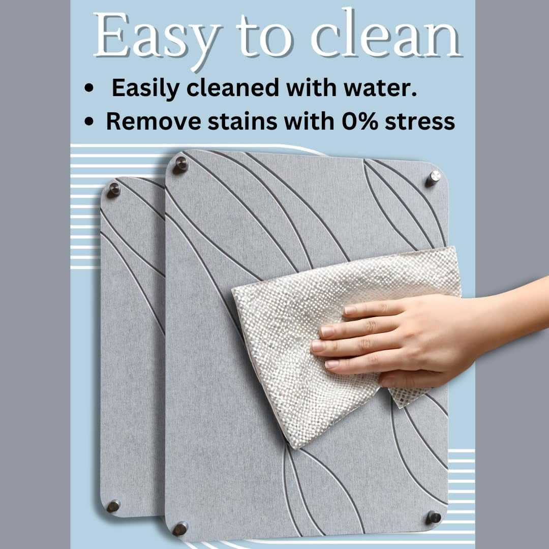 2 Pcs Nesting Stone Drying Mat for Kitchen Counter - Fast Drying Mat - Diatomaceous Earth Dish Drying Mat with Non-Slip Feet - Heat Resistant Stone Drying Mat - Stone Dish Drying Mat for Kitchen