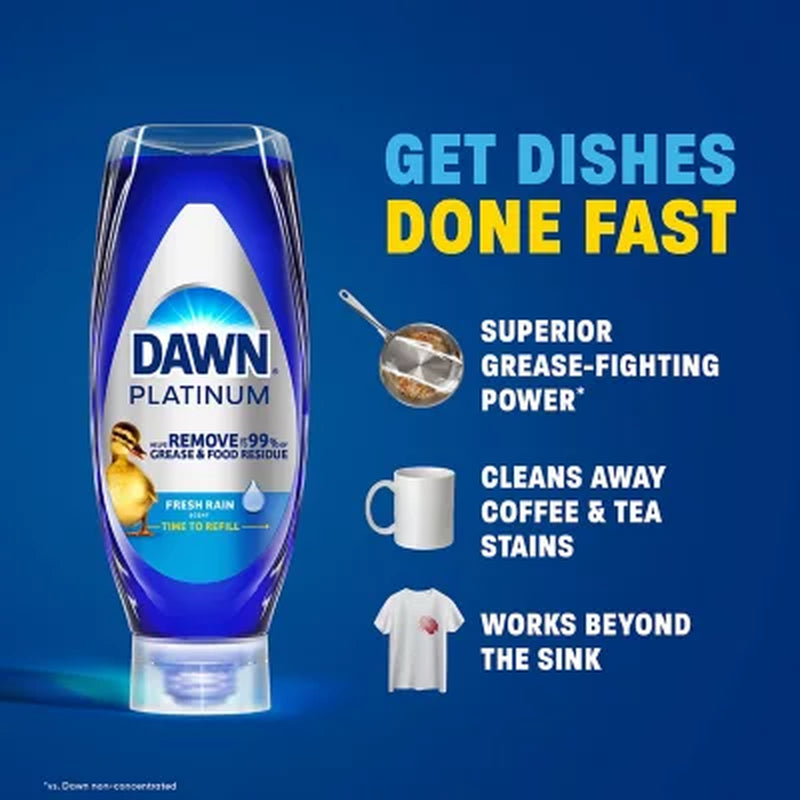 Dawn Platinum EZ- Squeeze Liquid Dish Soap, Lemon, 3 Ct., 61.5 Fl. Oz.