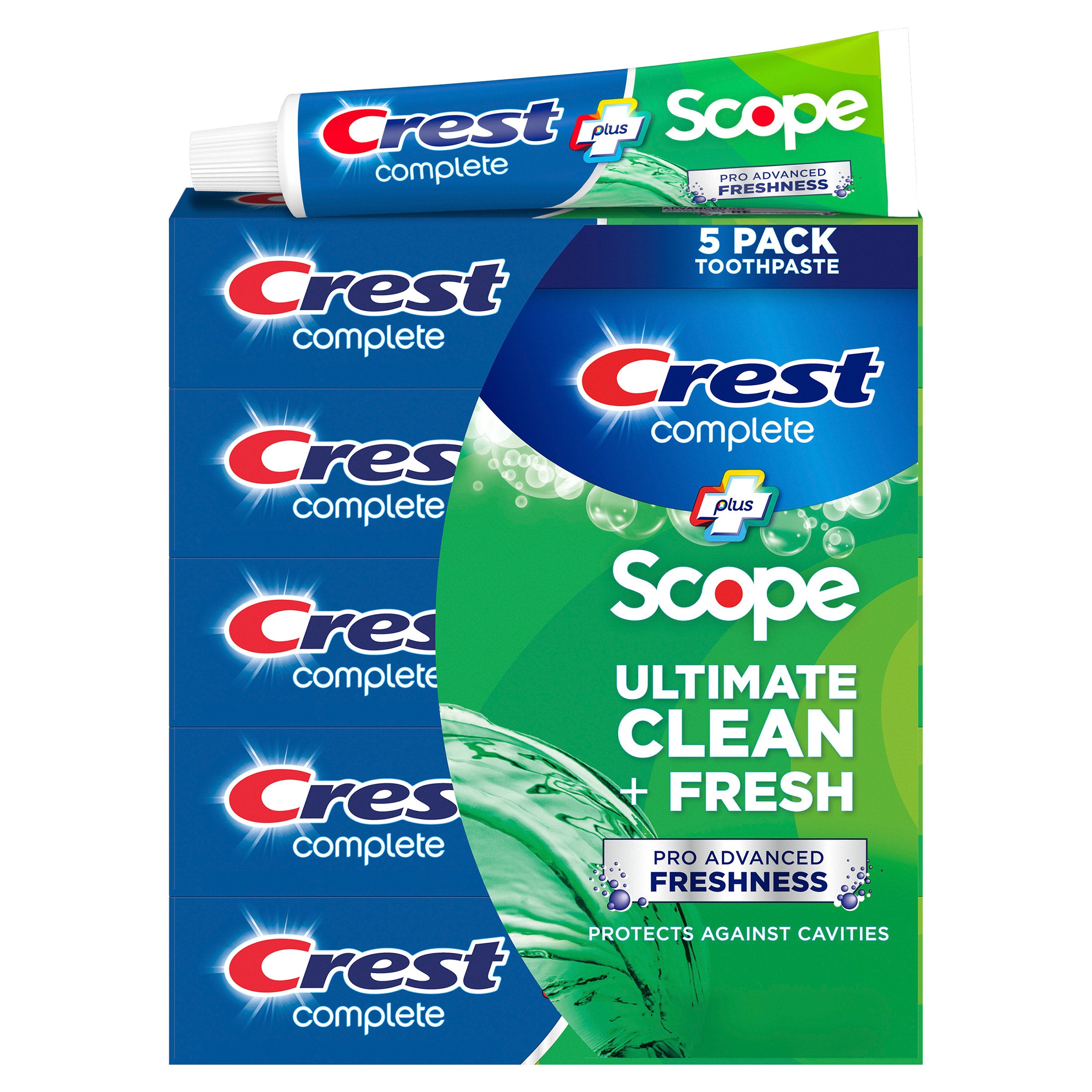 Complete + Scope Advanced Active Foam Toothpaste, 8.2 Oz, 5-Pack