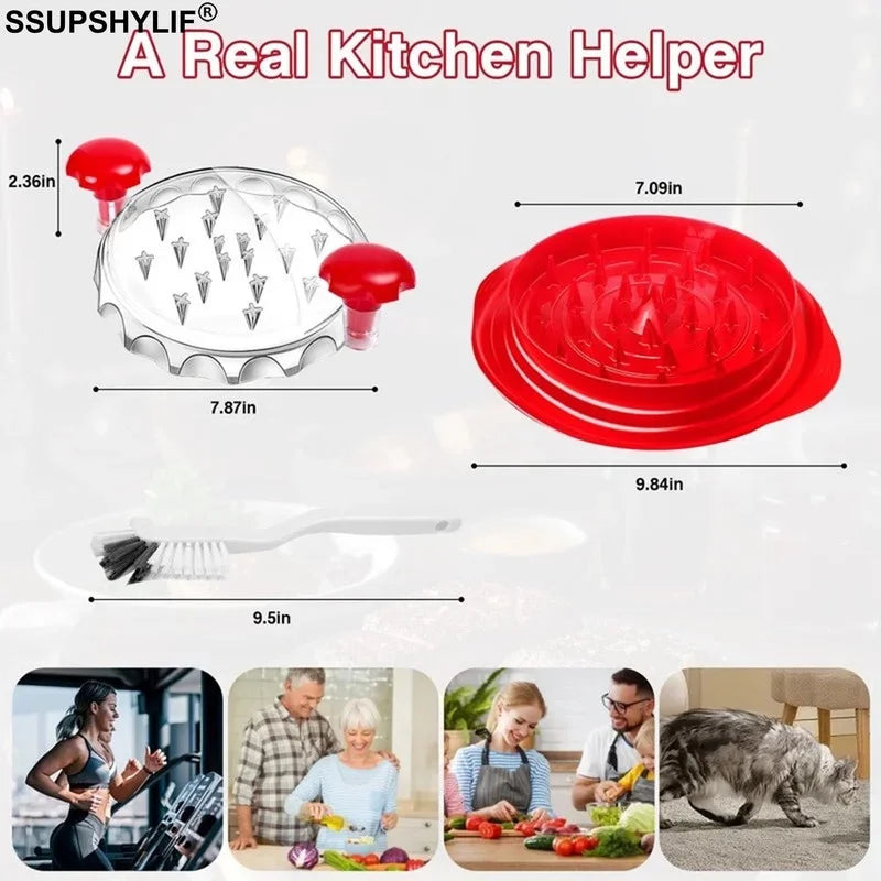 Chicken Shredder Large Chicken Breast Shredder Tool Twist with Brush&Fork, Visible Meat Shredder Machine, Anti-Slip Strip, Ergonomic Handle, BPA Free, Suitable for Pork Beef Chicken