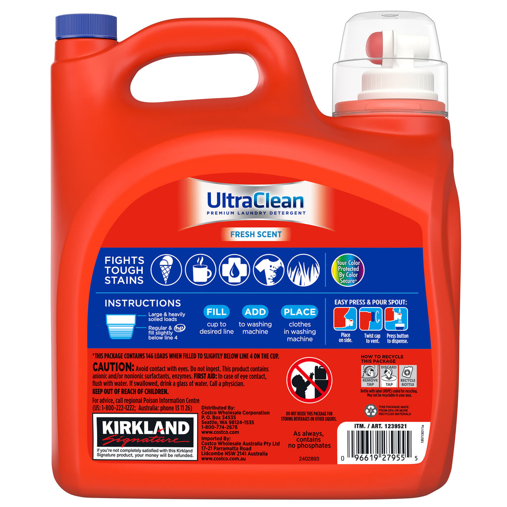 Ultra Clean HE Liquid Laundry Detergent, 146 Loads, 194 Fl Oz