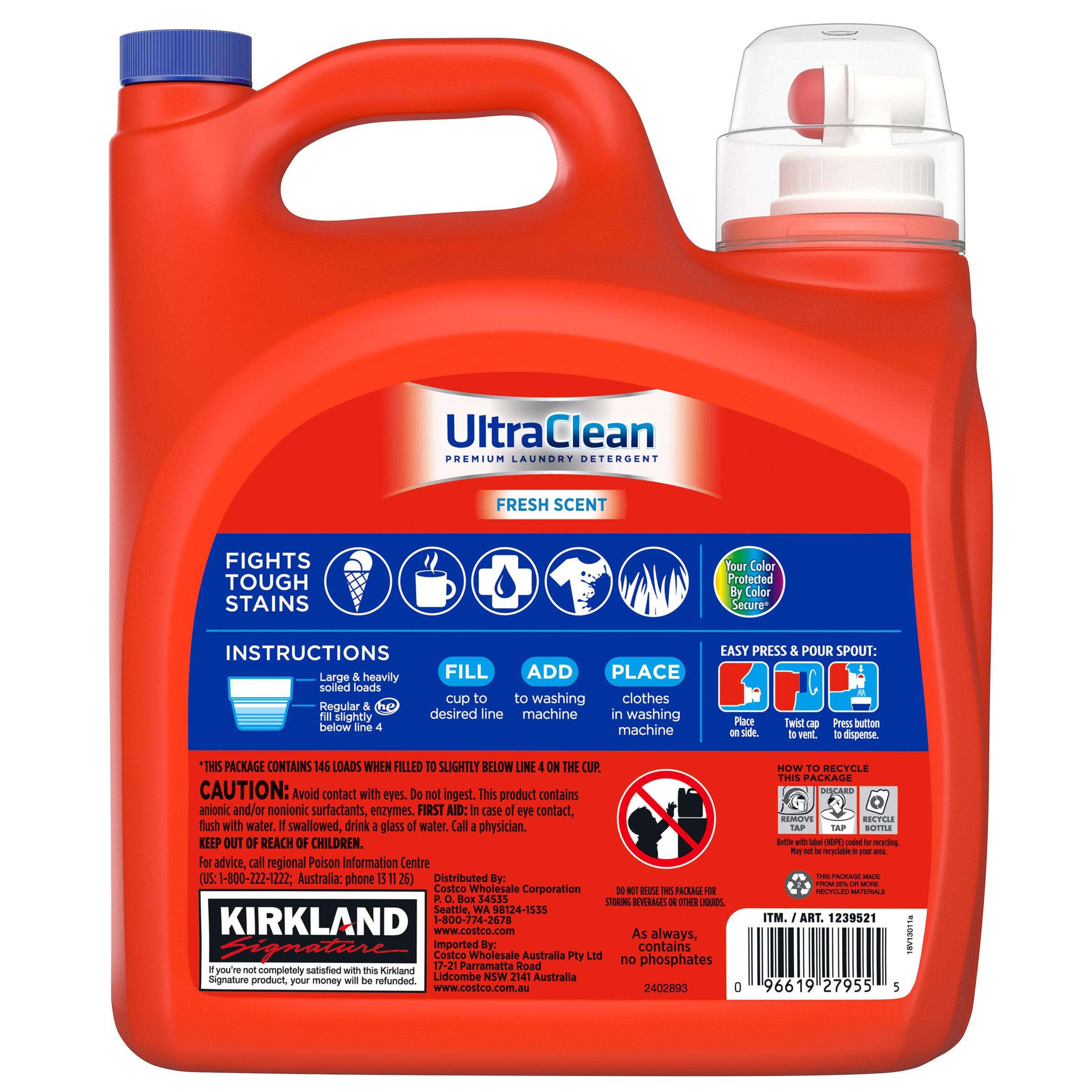 Ultra Clean HE Liquid Laundry Detergent, 146 Loads, 194 Fl Oz