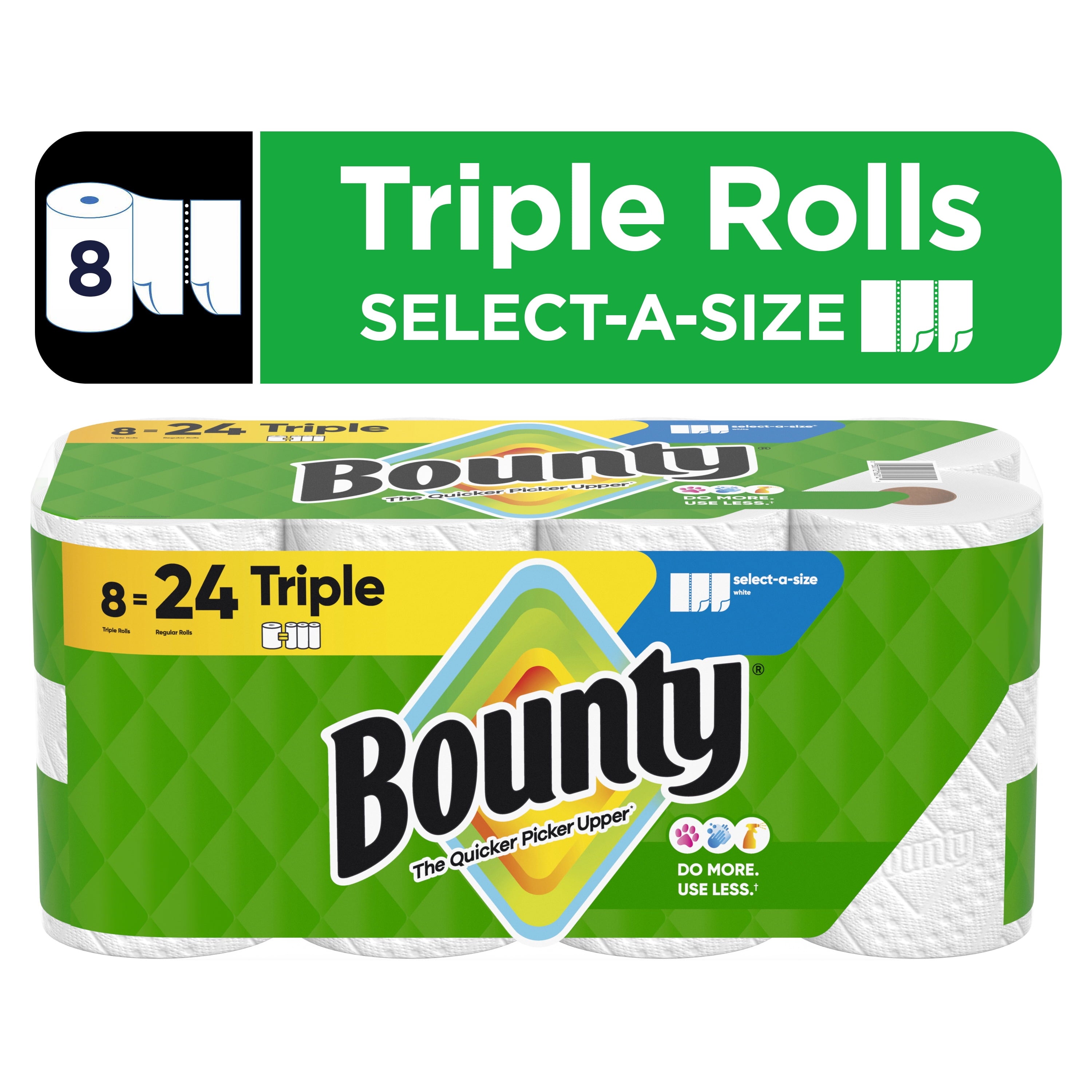 Paper Towels Select-A-Size White, 8 Triple Rolls, 123 Sheets per Roll