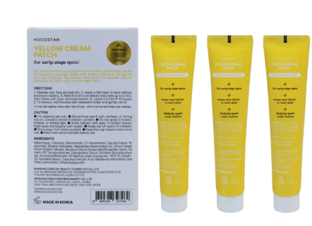 Kocostar Yellow Cream Patch - Blemish Relief, 0.67 fl oz, 3-pack.c