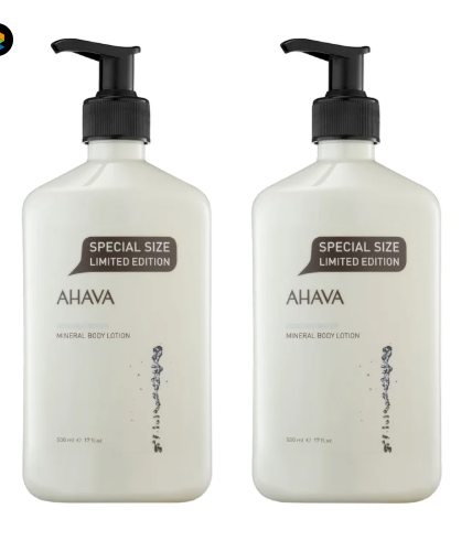 AHAVA Mineral Body Lotion, 17 fl oz, 2-pack