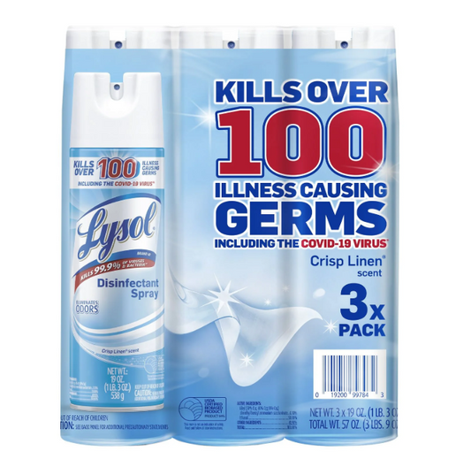 Lysol Disinfectant Spray, Crisp Linen 19 oz., 3 pk.