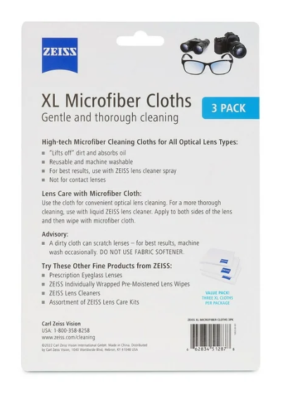 ZEISS Jumbo Microfiber Cleaning Cloths, 3 pk.