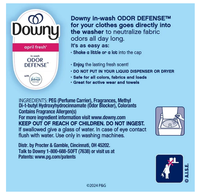 Downy In-Wash Odor Defense Scent Booster Beads, April Fresh, 28.3 oz.