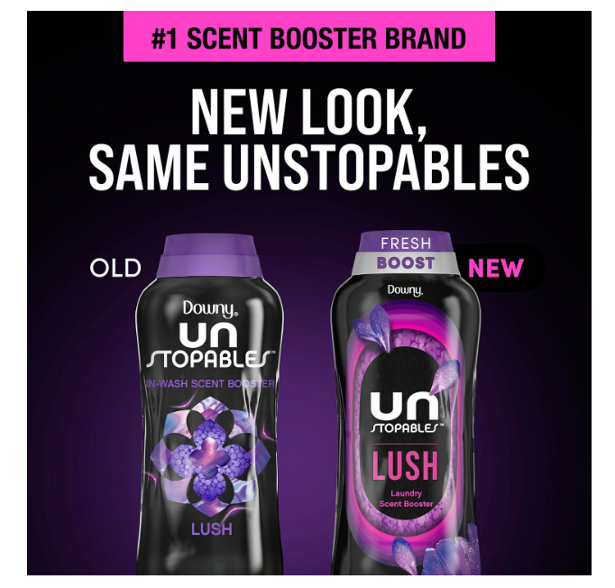Downy Unstopables In-Wash Laundry Scent Booster Beads, Lush, 39.9 oz