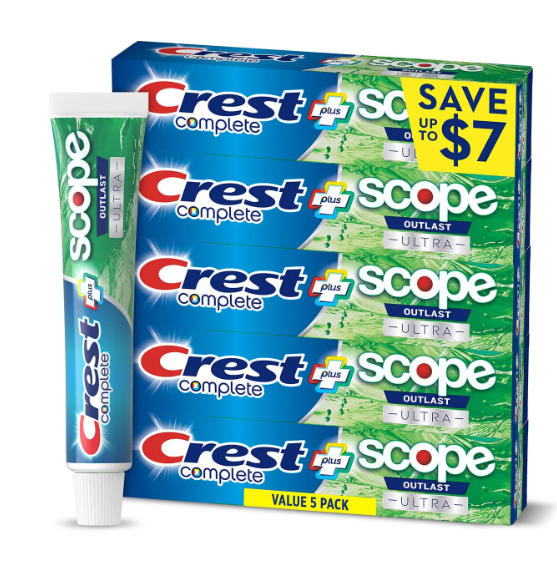 Crest Complete + Scope Outlast Ultra Toothpaste, 6.3 oz., 5 pk.