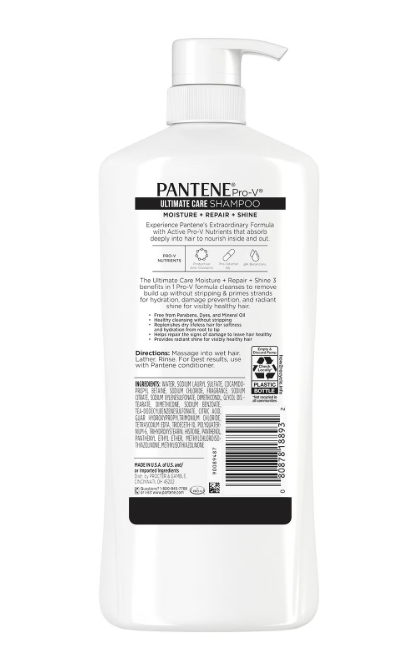 Pantene Pro-V Repair + Shine Shampoo for Damaged Hair/Split Ends (38.2 fl. oz .).S