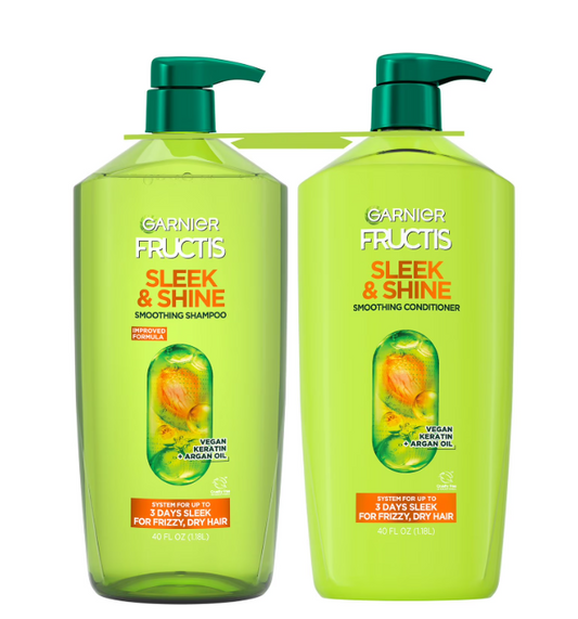 Garnier Fructis Sleek & Shine Shampoo & Conditioner, 40 fl. oz., 2 pk.