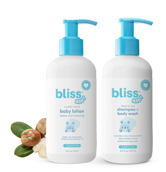 Bliss Baby Bath Bundle, 2-in-1 Shampoo + Body Wash & Lotion, 8 fl. oz., 2 pk.