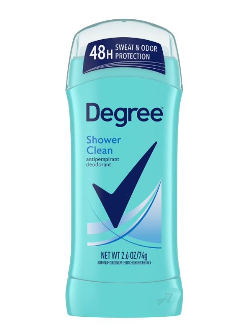 Degree Antiperspirant Deodorant, Shower Clean, 2.6 oz., 5 pk.