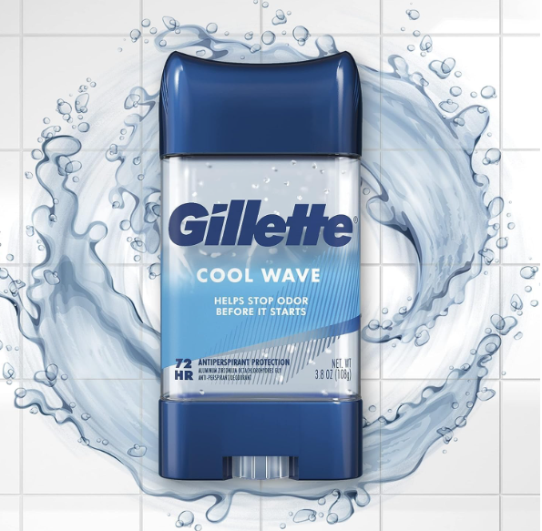 Gillette Cool Wave Clear Gel Men's Antiperspirant and Deodorant, 3.8 oz., 5 pk.