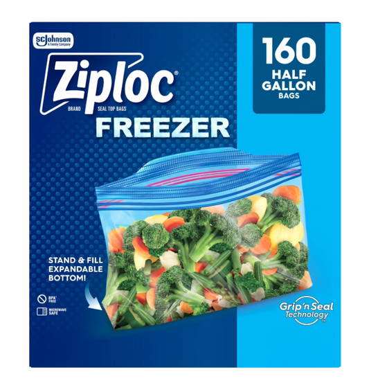 Ziploc Half Gallon Freezer Bags, 160 ct.