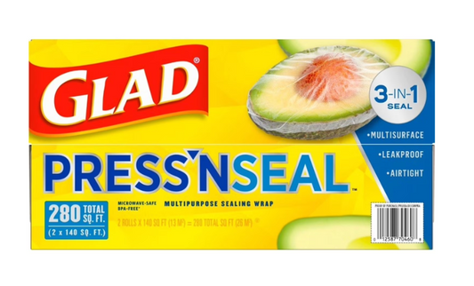 Glad Press'n Seal Plastic Food Wrap 140 sq. ft./roll, 2 rolls