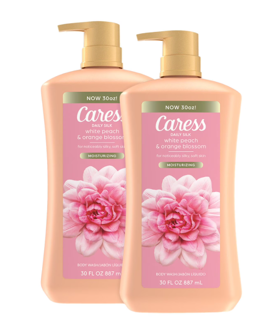 Caress Daily Silk Hydrating Body Wash, White Peach & Orange Blossom, 30 fl. oz., 2 pk.