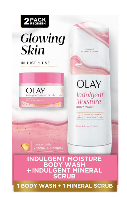 Olay Indulgent Moisture Scrub + Bodywash Duo Pack