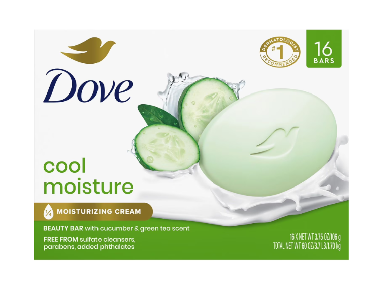 Dove Go Fresh Beauty Bar, Cool Moisture, 3.75 oz., 16 ct.