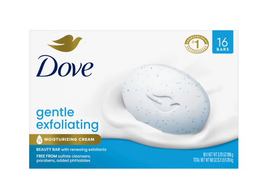 Dove Gentle Exfoliating Bar Soap, 3.75 oz., 16 ct.
