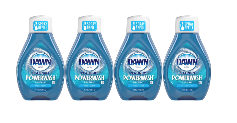 Dawn Platinum Powerwash Dish Soap Spray, Fresh Scent, 4 refills, 64 fl. oz.