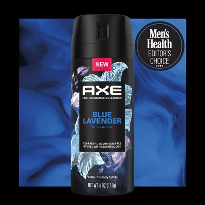 AXE Premium Deodorant Body Spray, Blue Lavender, 4 Oz., 3 Pk.