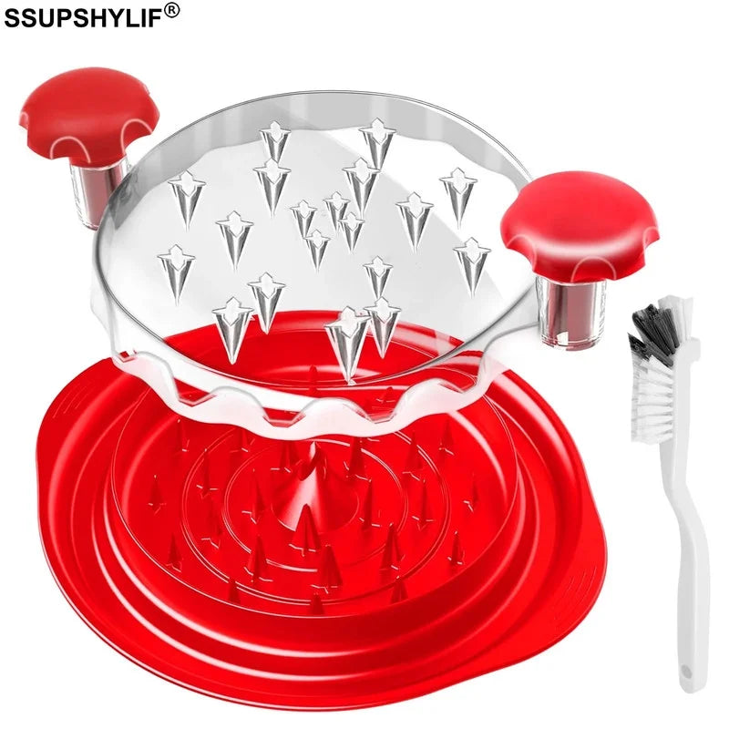 Chicken Shredder Large Chicken Breast Shredder Tool Twist with Brush&Fork, Visible Meat Shredder Machine, Anti-Slip Strip, Ergonomic Handle, BPA Free, Suitable for Pork Beef Chicken
