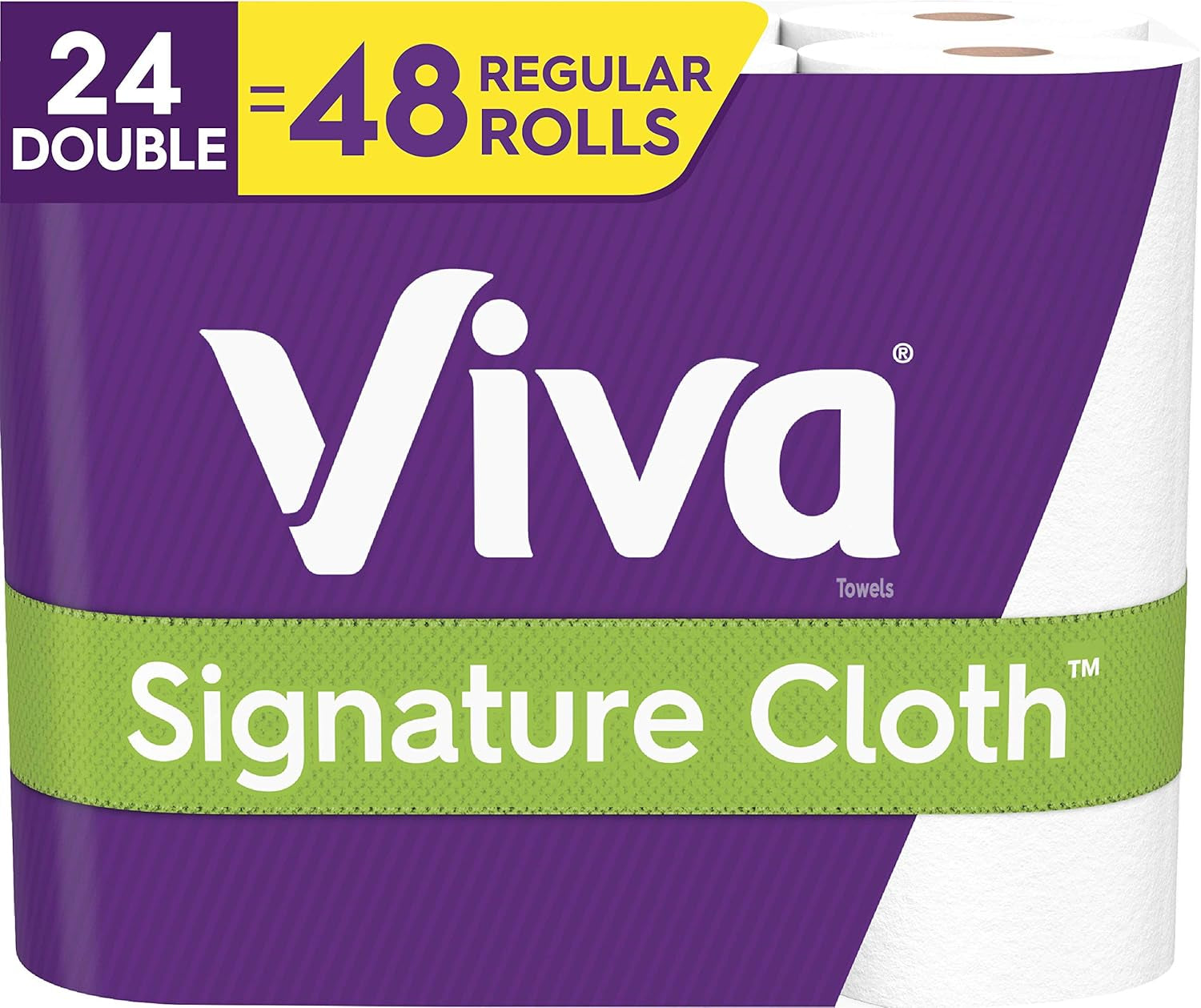 Signature Cloth Choose-A-Sheet Paper Towels, Soft & Strong Kitchen Paper Towels, White, 4 Packs of 6 Double Rolls (24 Double Rolls Total = 48 Regular Rolls)