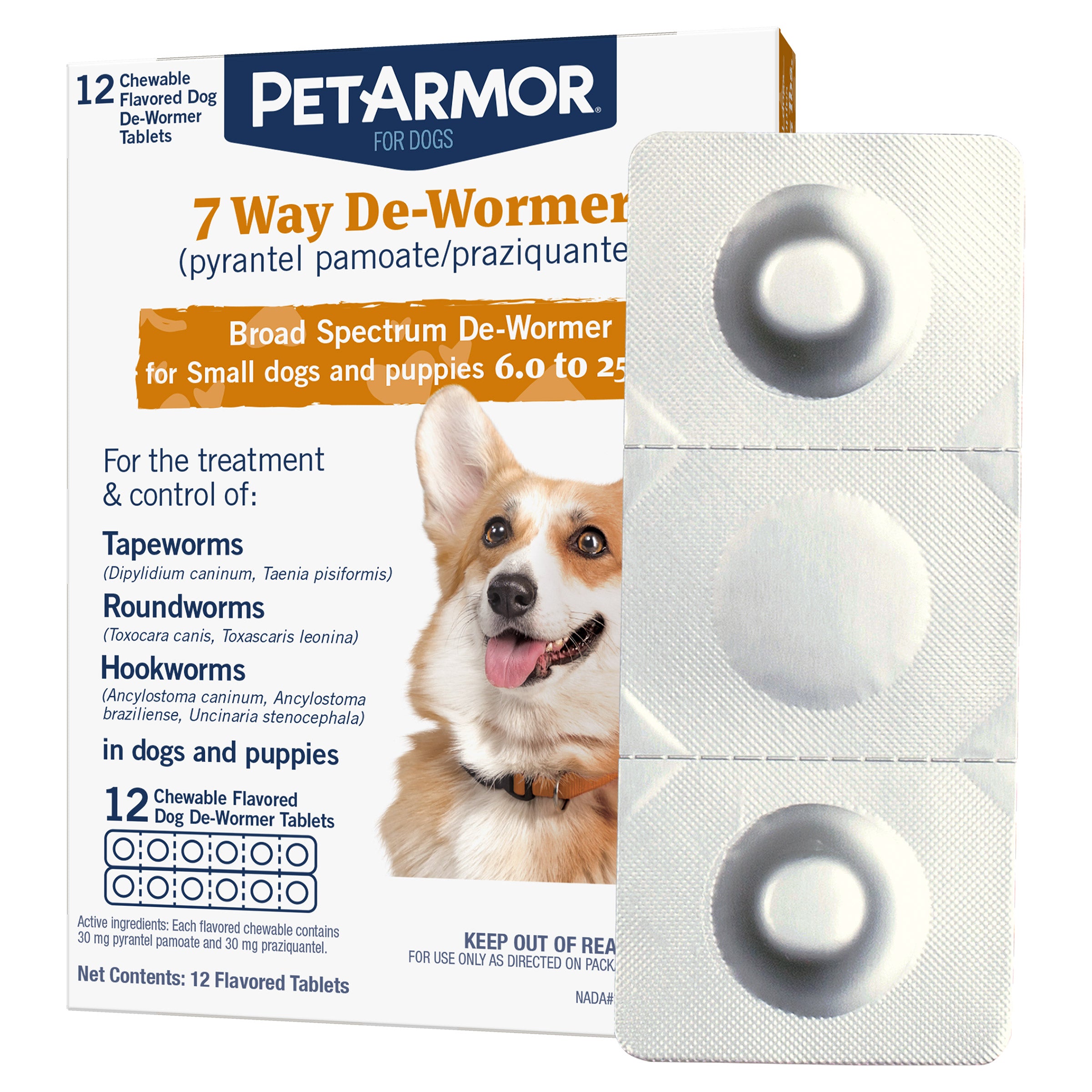 7 Way Chewable De-Wormer for Puppies and Small Dogs, 12-Count