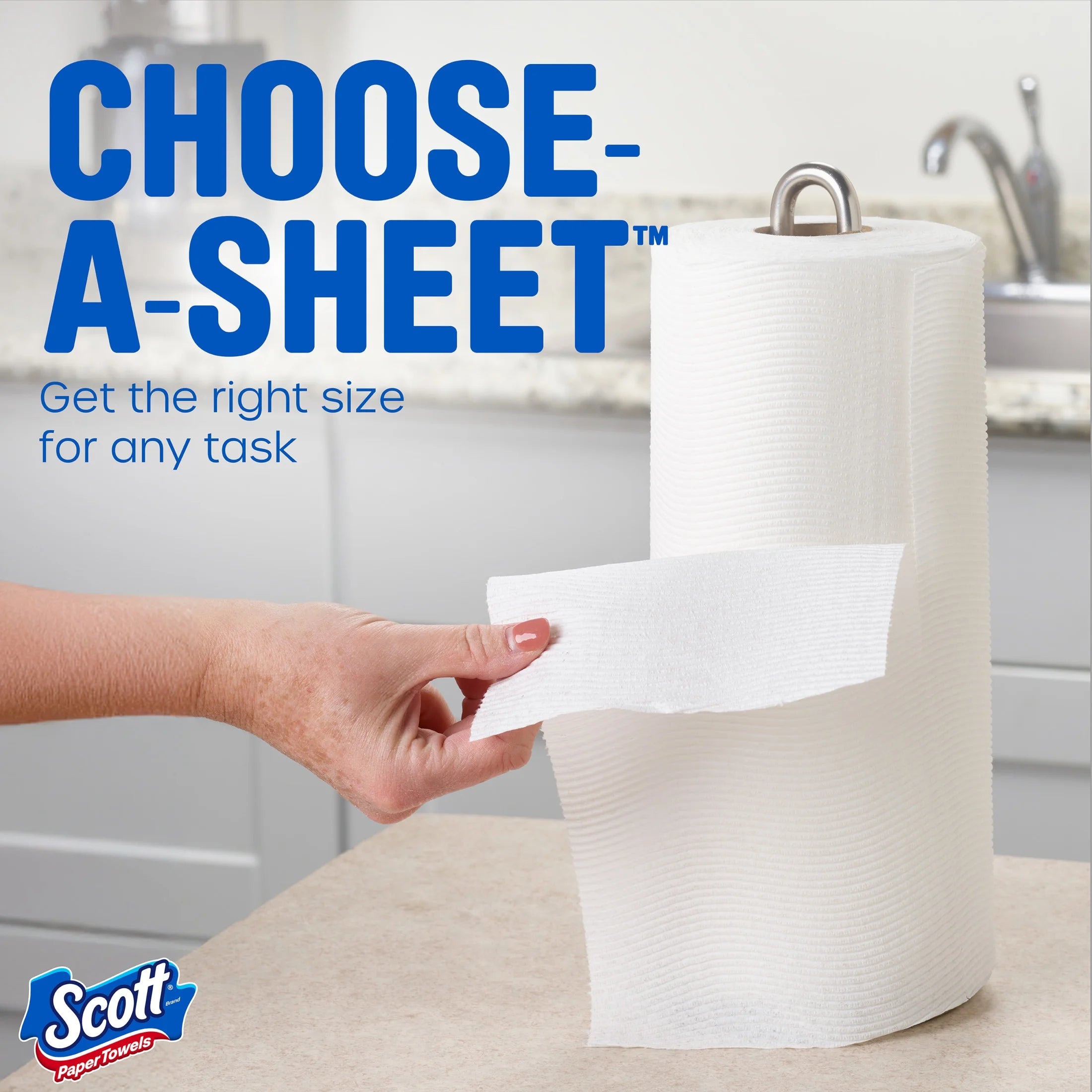 Paper Towels, Choose-A-Sheet, 12 Double Rolls