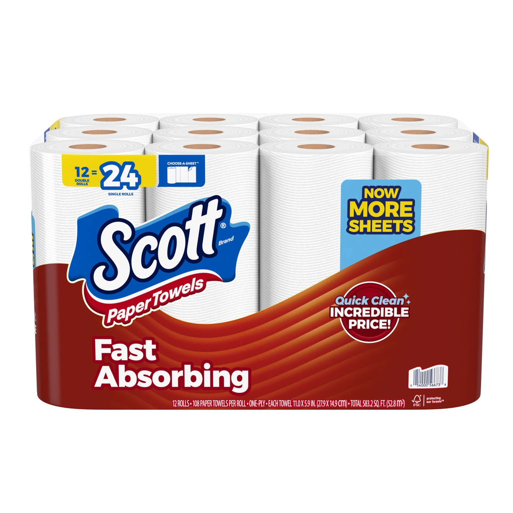 Paper Towels, Choose-A-Sheet, 12 Double Rolls